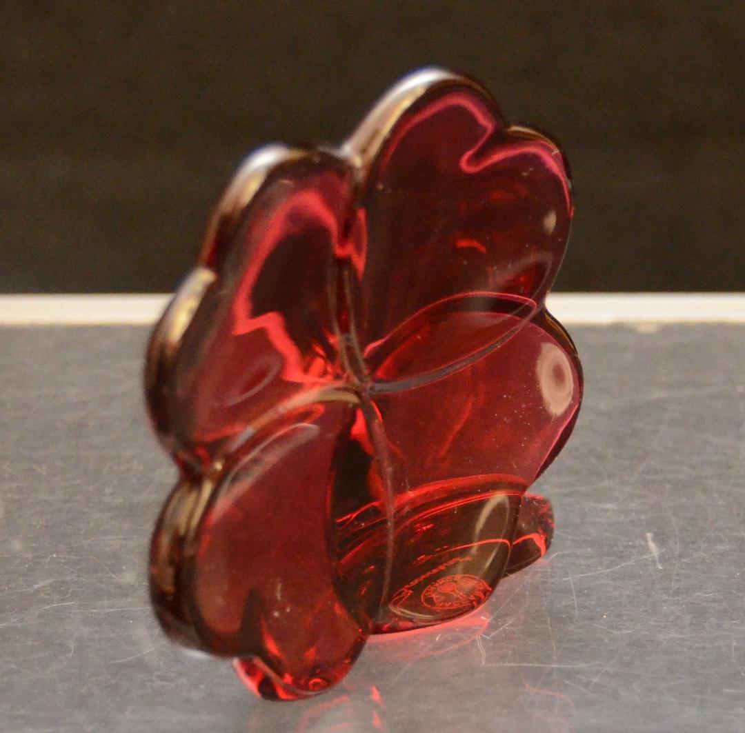 バカラ・幸運の四葉のクローバーのオーナメント 美品クリスタルガラス