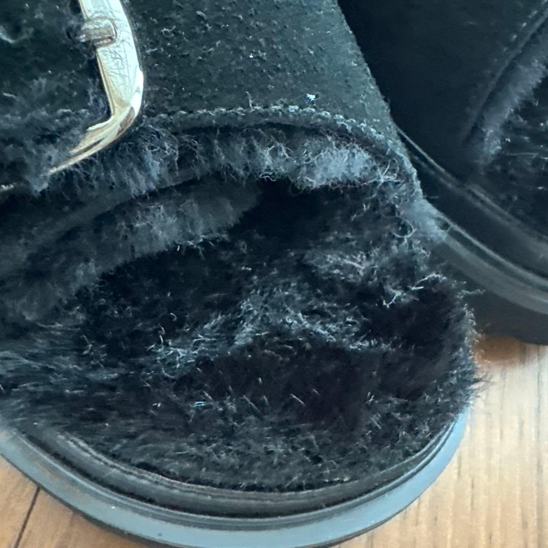 新品未使用品　MOHI ファー付きサンダル ブラック 38