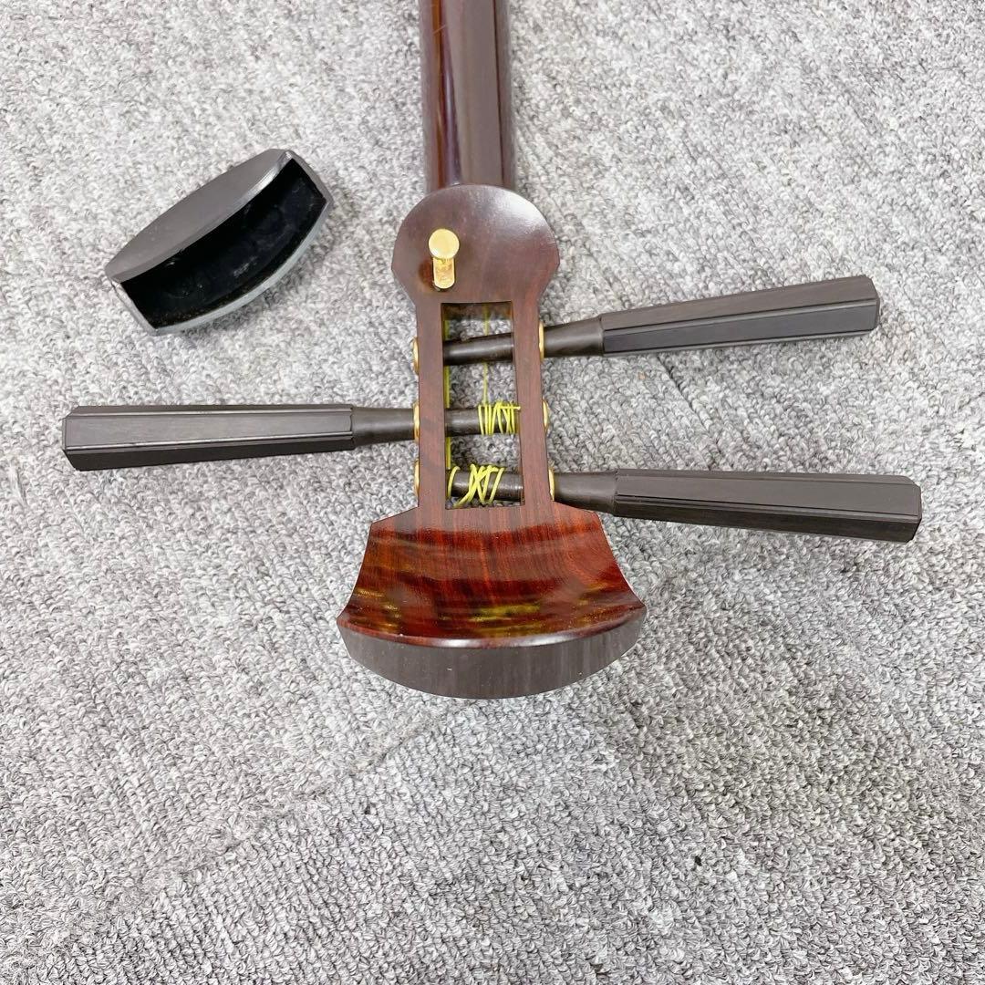 三味線 金細 中棹 二本溝 綾杉彫り 紅木 東さわり 銀細 和楽器