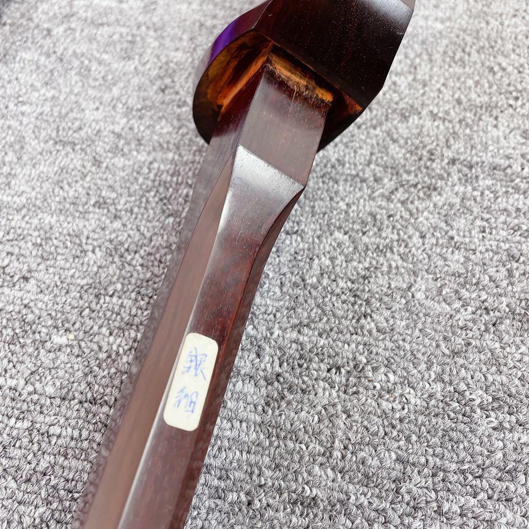 三味線 金細 中棹 二本溝 綾杉彫り 紅木 東さわり 銀細 和楽器