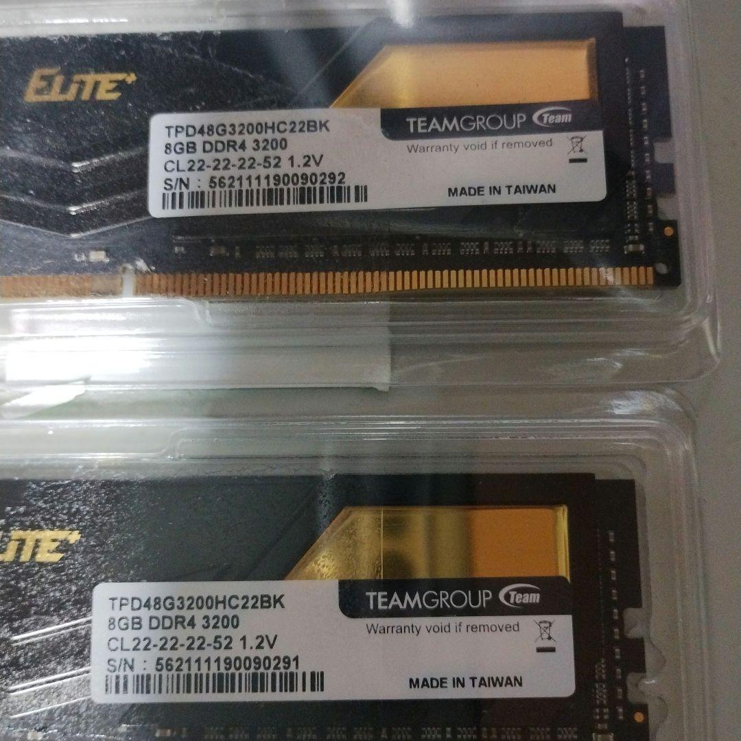 TEAMGROUP DDR4 3200 (8GB×2枚) デスクトップ用 メモリ