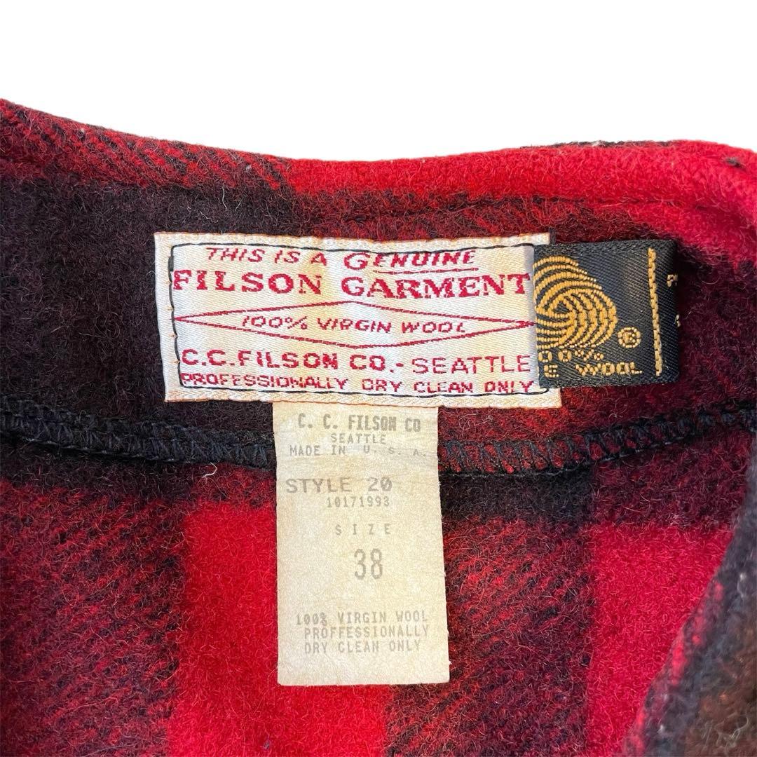 FILSON フィルソン ウールベスト USA製 赤黒チェック 38