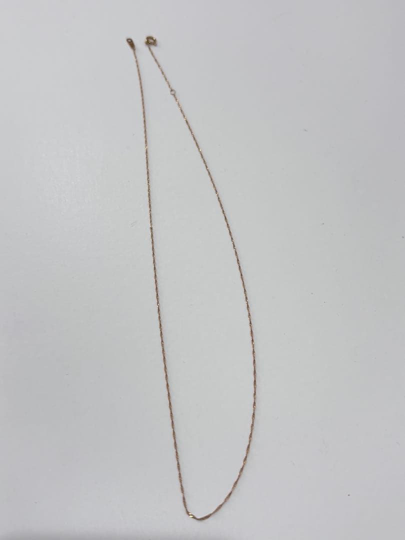 K18ゴールド シンプルチェーンネックレス43センチ