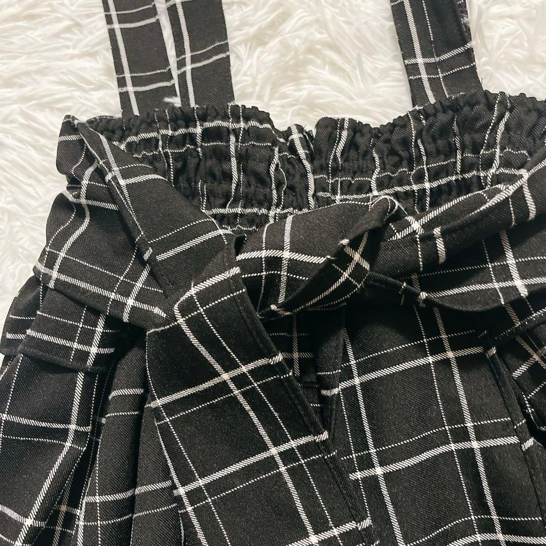 【LIZLISA 】レースアップサスペンダー付スカパン チェック