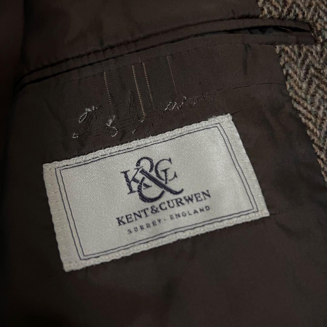 美品✨ケントアンドカーウェン ハリスツイード ジャケット ヘリンボーン 茶系