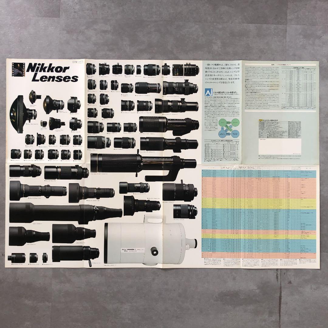 ニコン　ニッコールレンズ　総合カタログ　1978年11月1日