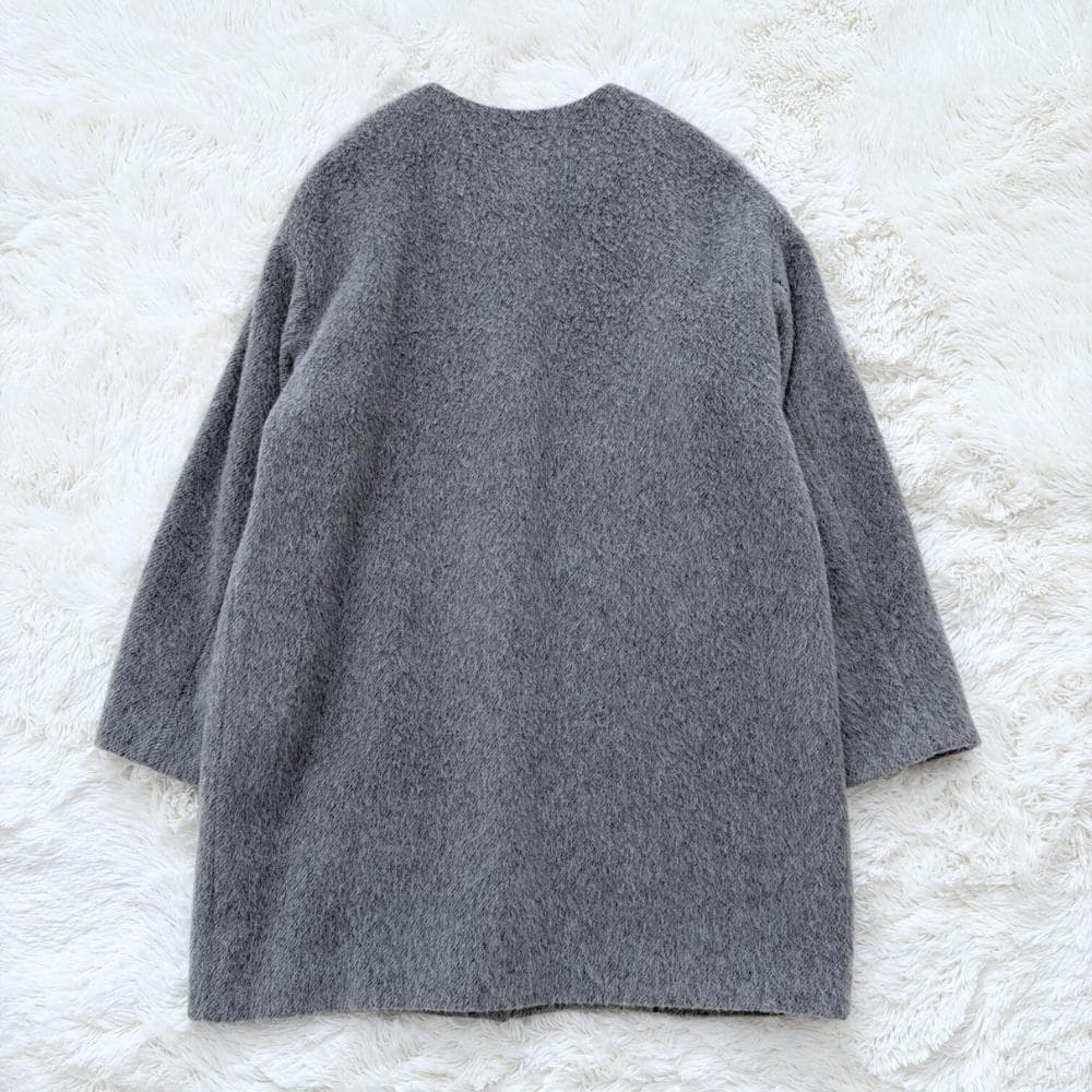 最終値下げ　アンタイトル　アンゴラ混ノーカラーコート　2LT　定価6万以上