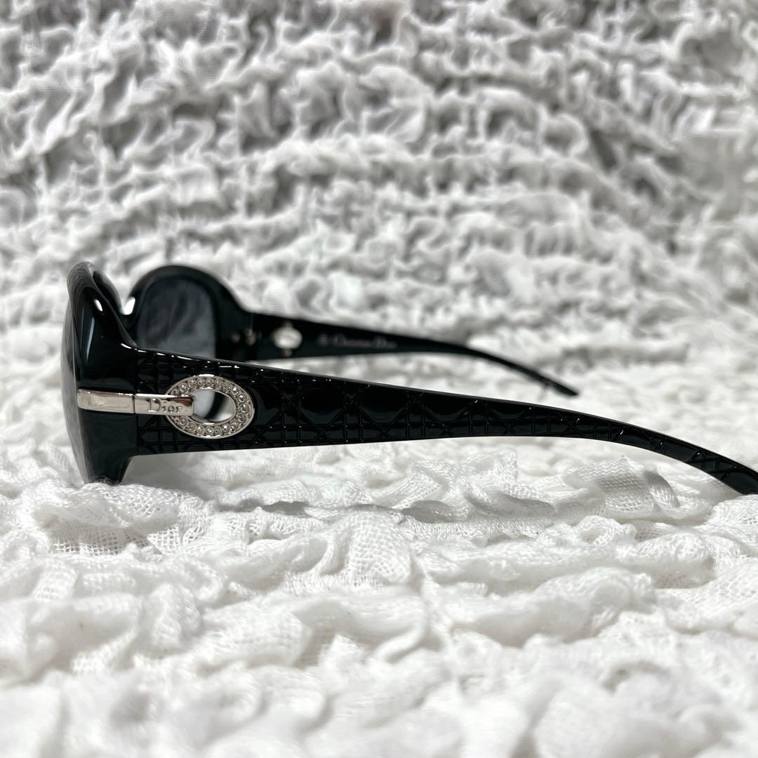 希少✨ラインストーン　Dior ブラック ラウンド型 サングラス　クロコ