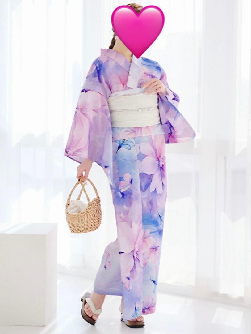 水彩フラワー柄浴衣