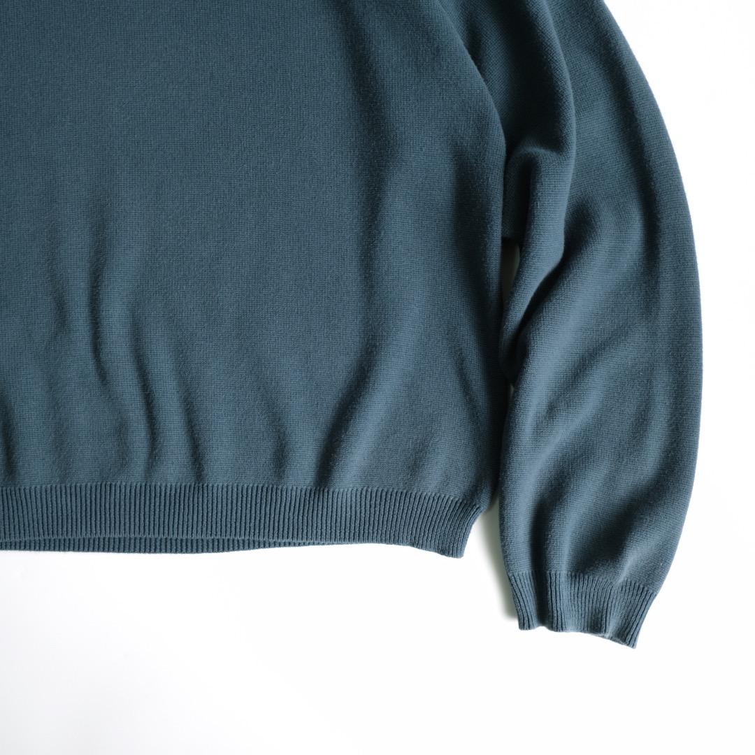 consensus 90s コットンニットポロシャツ ブルー XL