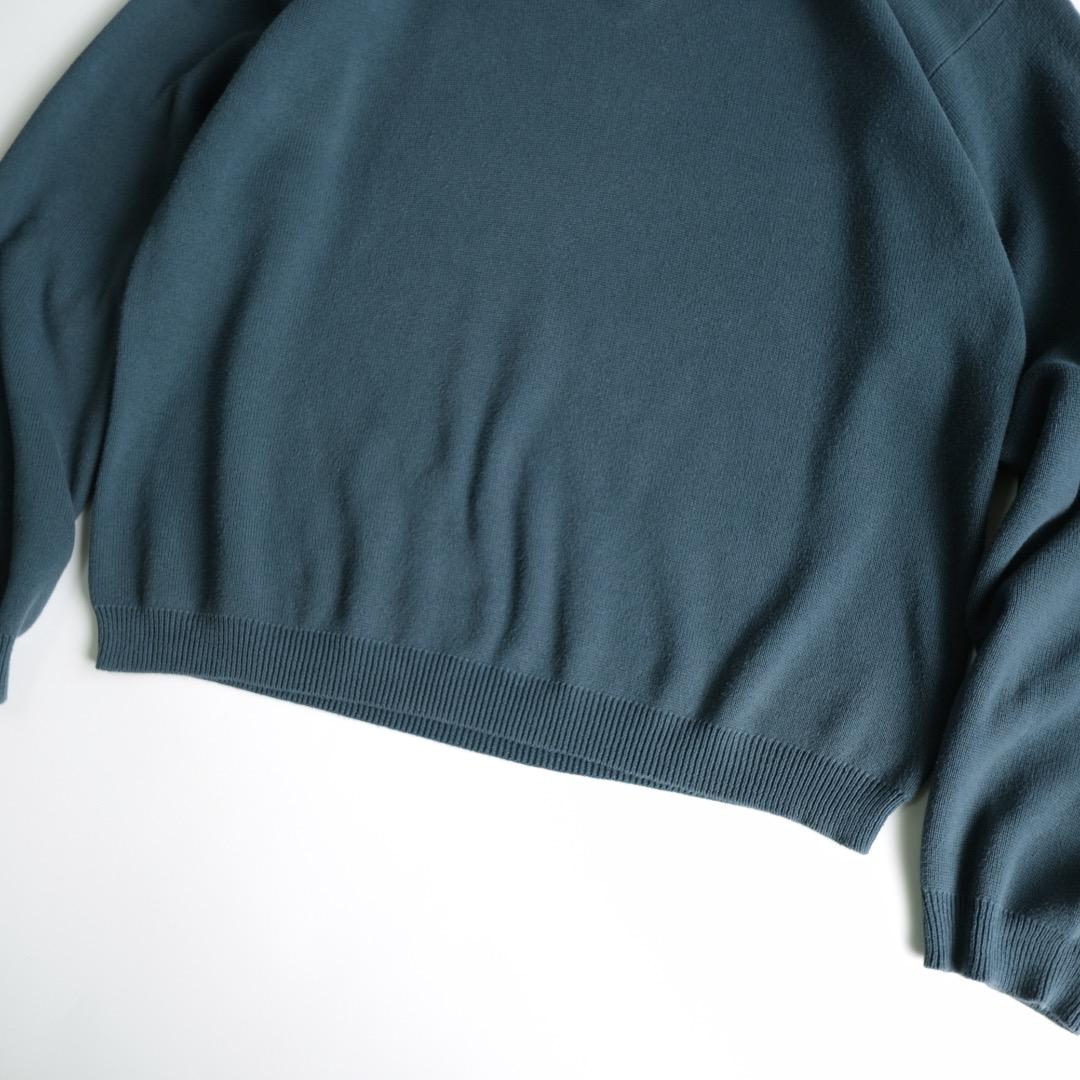 consensus 90s コットンニットポロシャツ ブルー XL