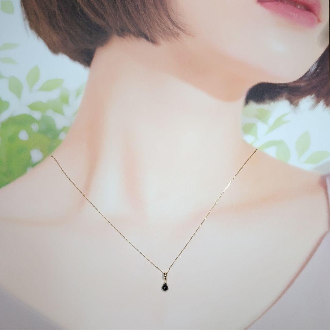 No.1255【K18】ブラックダイヤモンド ドロップカット ペンダントトップ