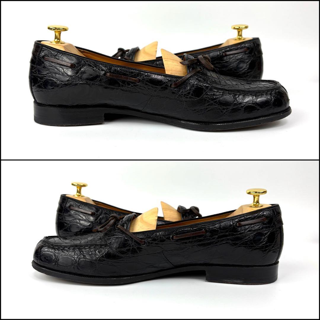 希少　ポロラルフローレン　革靴　ローファー　クロコダイル　ブラック　26.5cm