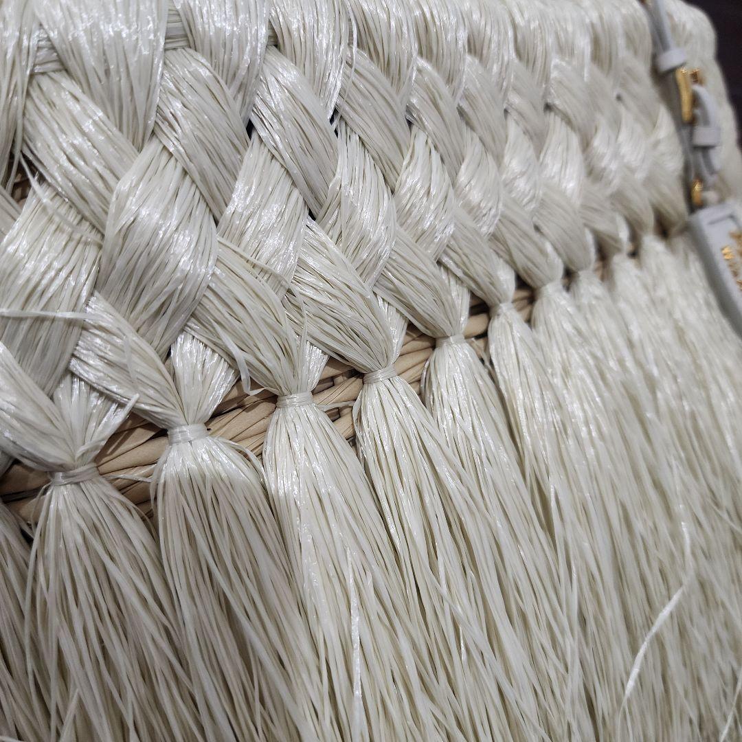 美品☆PRADA☆プラダ☆アイボリー☆ラフィアかごバッグ☆ショルダーバッグ