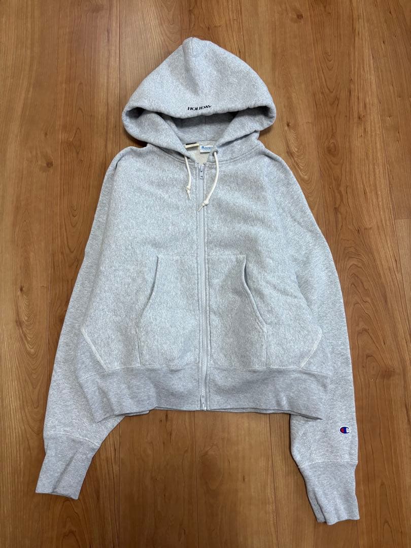 HOLIDAY REVERSE WEAVE ZIP HOODI グレー