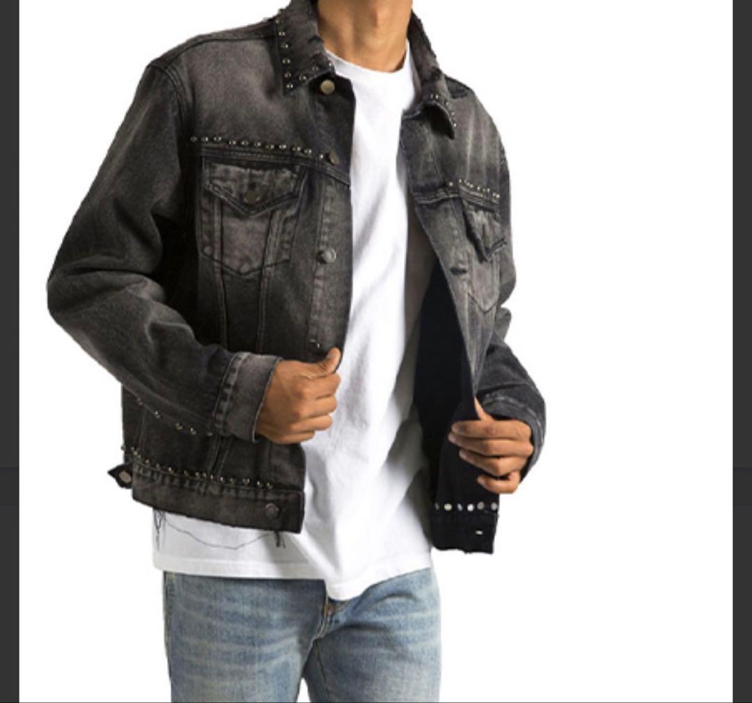 MNML スタッズ付きデニムジャケット XLサイズ