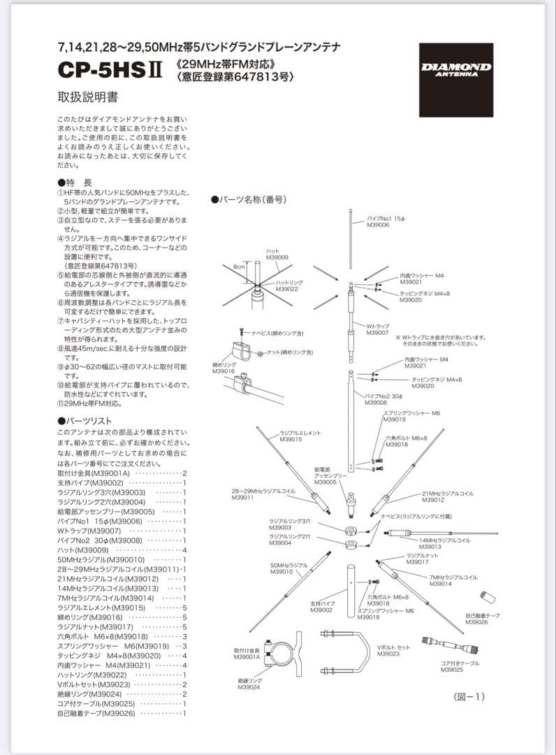 第一電波工業　アマチュア無線HFアンテナCP-5HS2