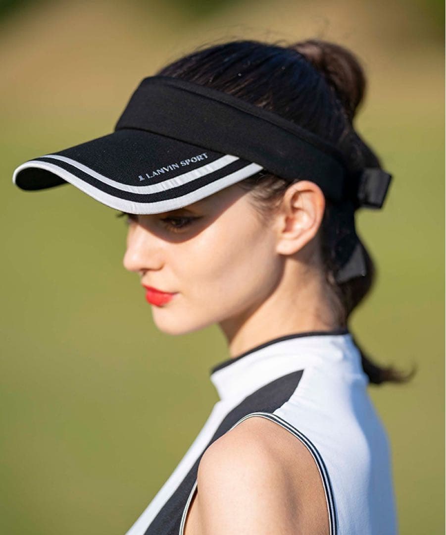 LANVIN SPORT ランバンスポール　切替ライン　リボンバイザー