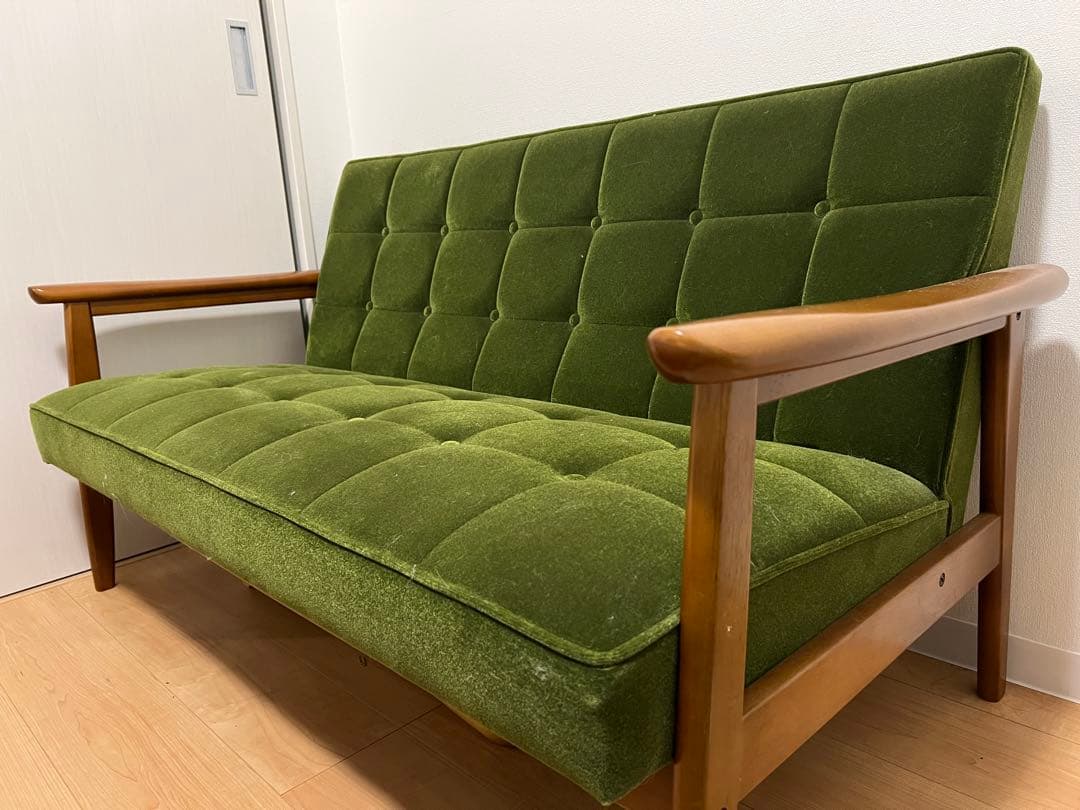 カリモク60（Kチェア）2シーター モケットグリーン