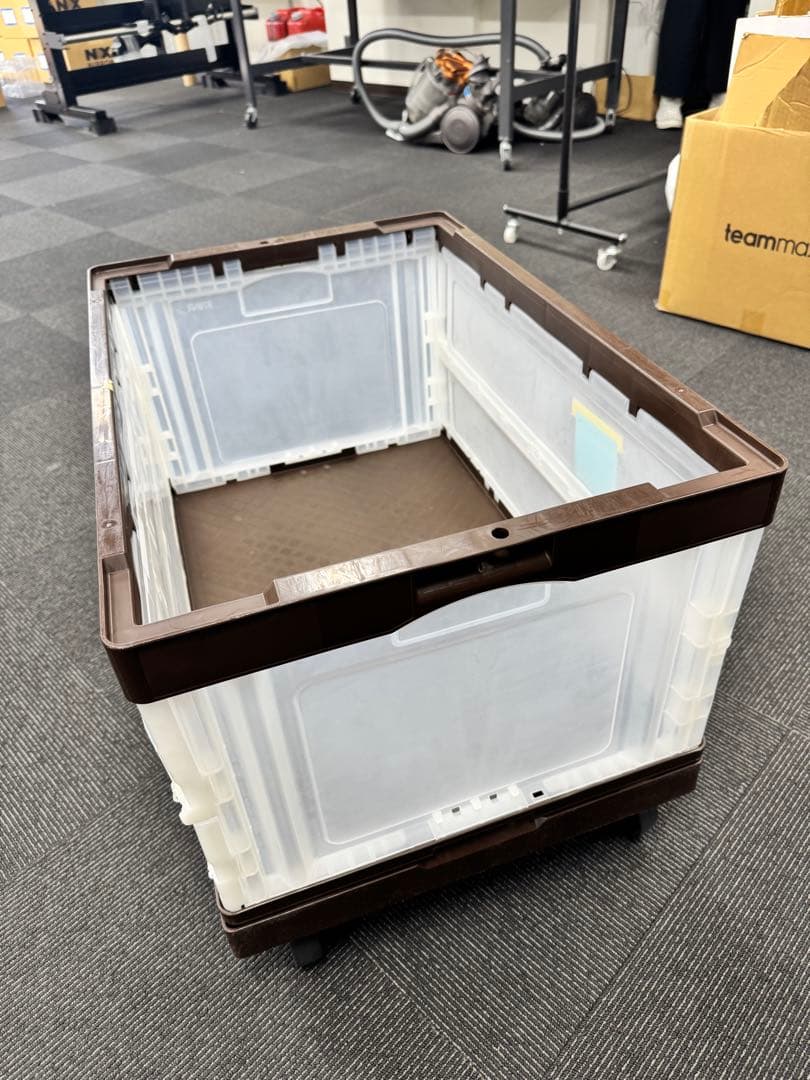 扉付き折りたたみコンテナ2セット（75L) ブラウン 5組