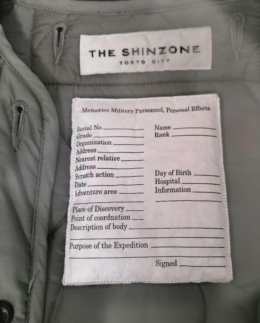 THE SHINZONE フィールドコート ライナー取り外し可／クリーニング済