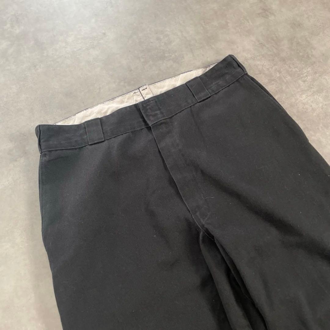 名作 神サイズ USA製90s Dickies ダブルニー ブラック 黒　古着