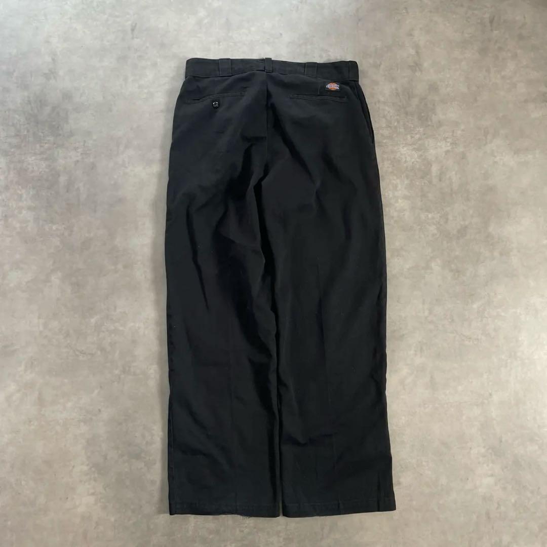 名作 神サイズ USA製90s Dickies ダブルニー ブラック 黒　古着
