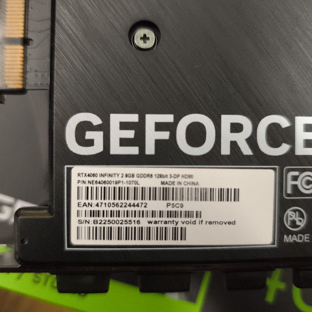 グラフィックボード・グラボ・ビデオカード PALIT GEFORCE RTX 4060 8GB
