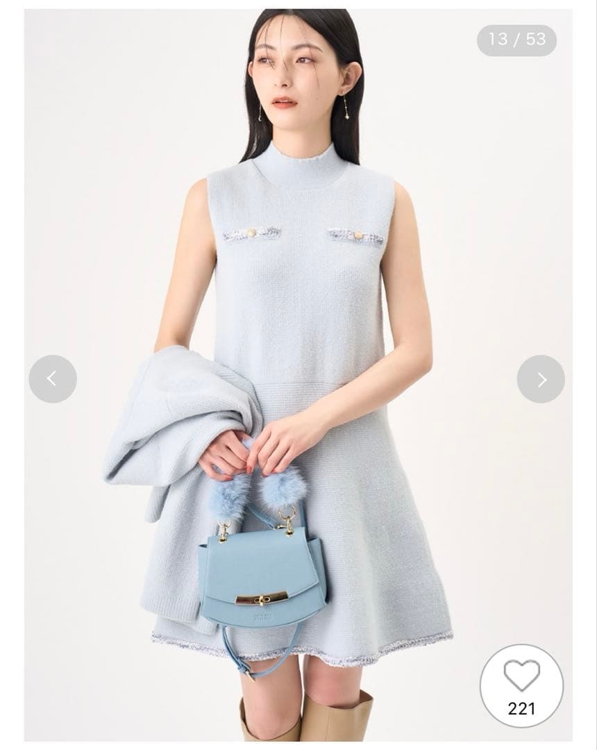 CELFORDセルフォードトリムミニニットワンピースセット ツイードセットアップ