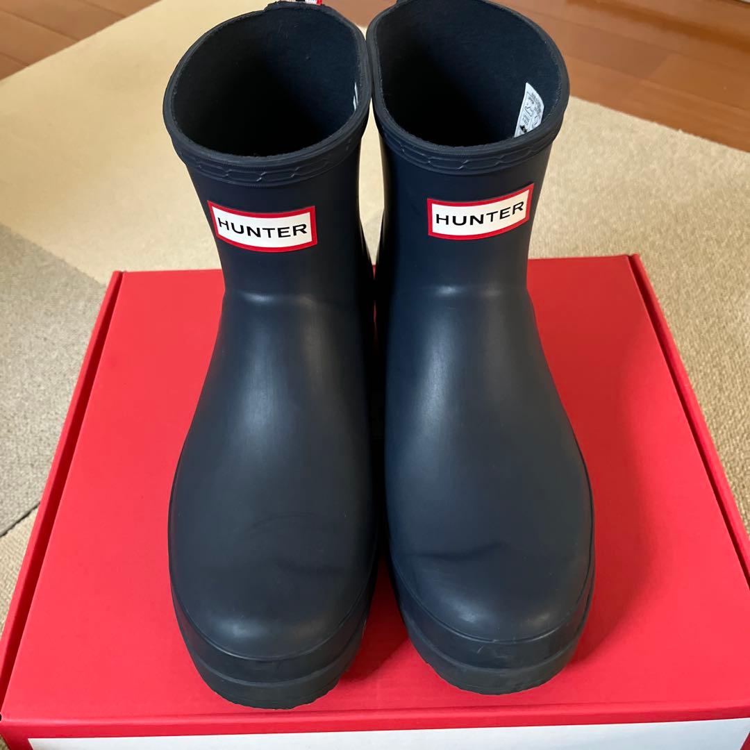 HUNTER ネイビー ショートブーツ