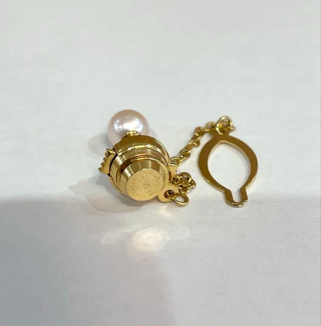 K18 刻印 アコヤパール タイピン 真珠 タイタック カフス 重量3.7g
