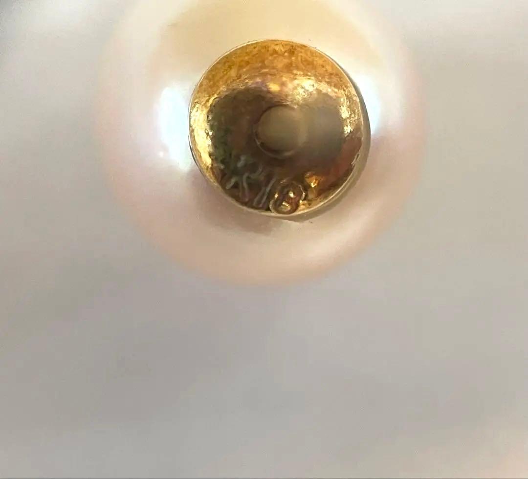 K18 刻印 アコヤパール タイピン 真珠 タイタック カフス 重量3.7g