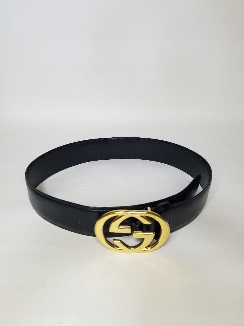 グッチ　GUCCI ベルト　黒　ブラック　GGバックル