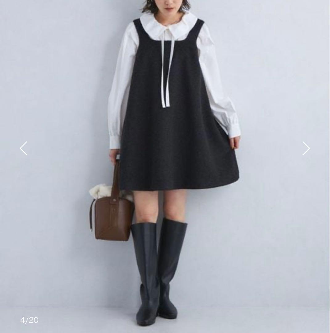 dahl'ia ミニワンピース ダークグレー