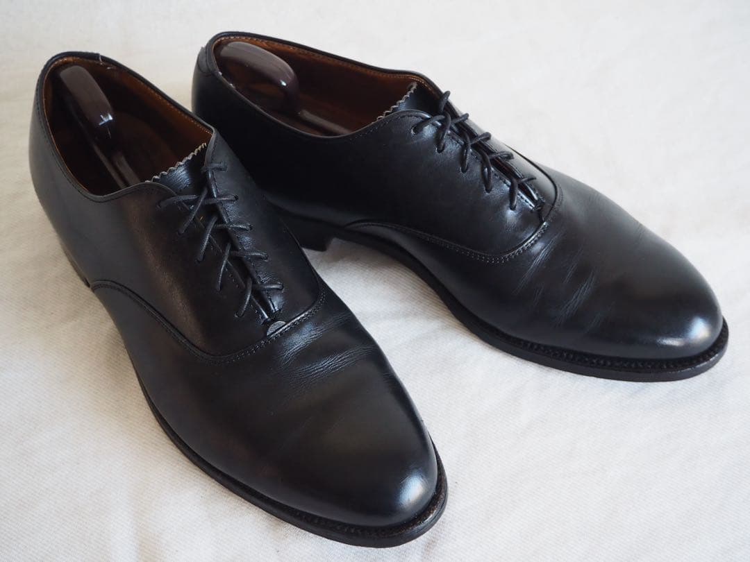 靴 Alden 932 Black Plain Toe Balmoral