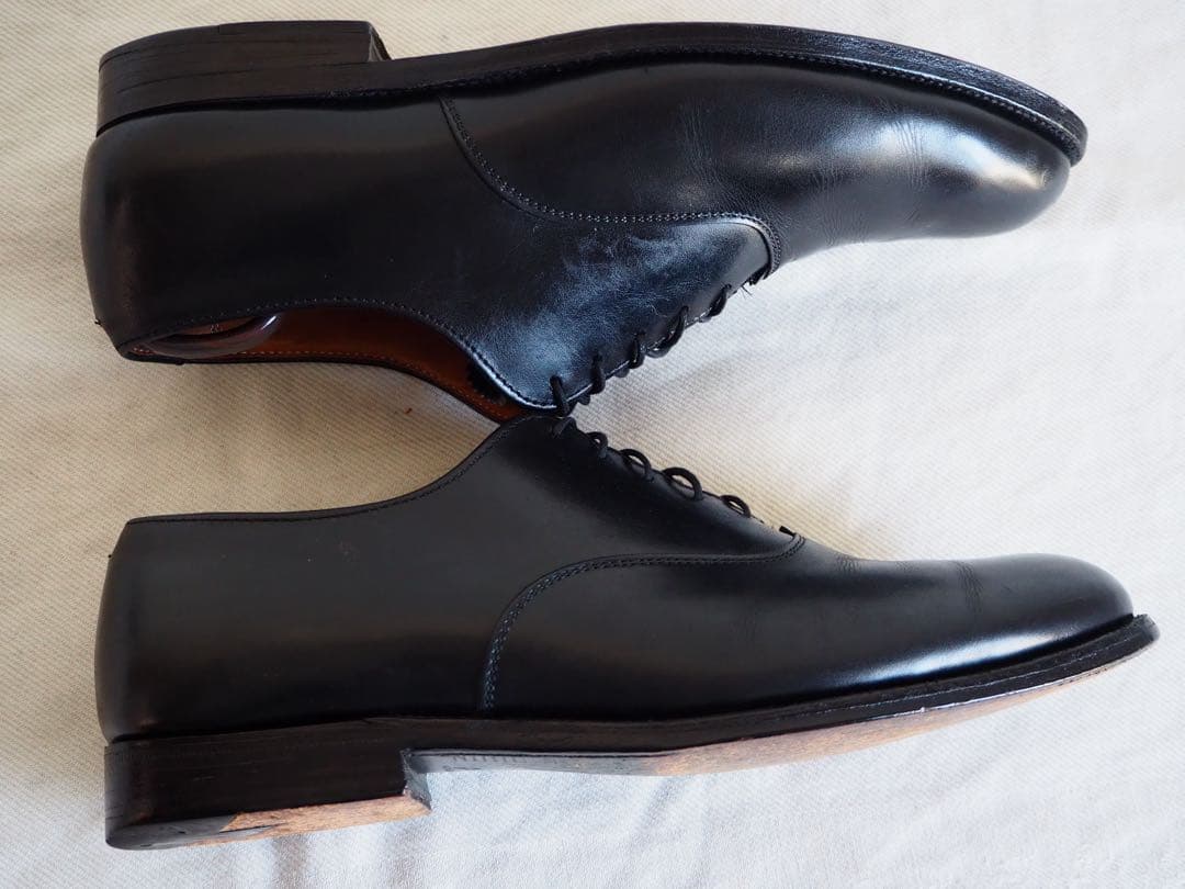 靴 Alden 932 Black Plain Toe Balmoral