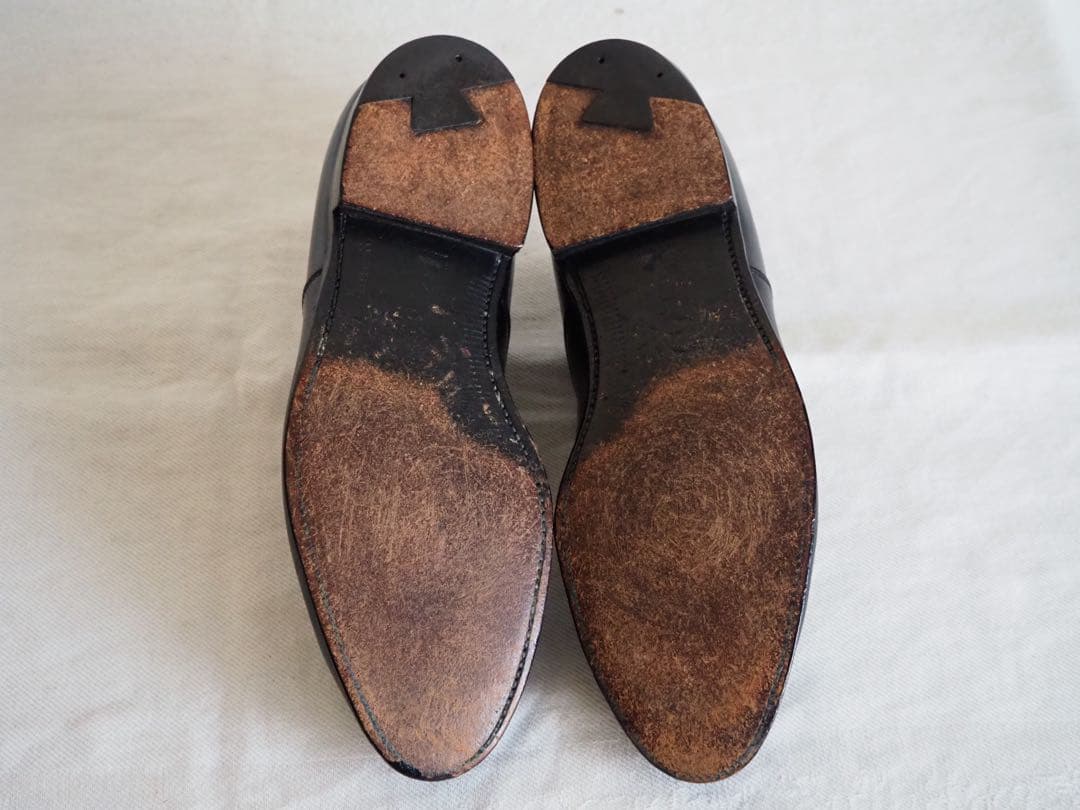 靴 Alden 932 Black Plain Toe Balmoral