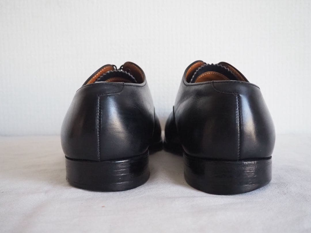 靴 Alden 932 Black Plain Toe Balmoral