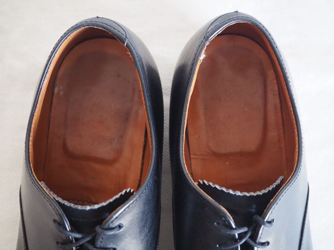 靴 Alden 932 Black Plain Toe Balmoral