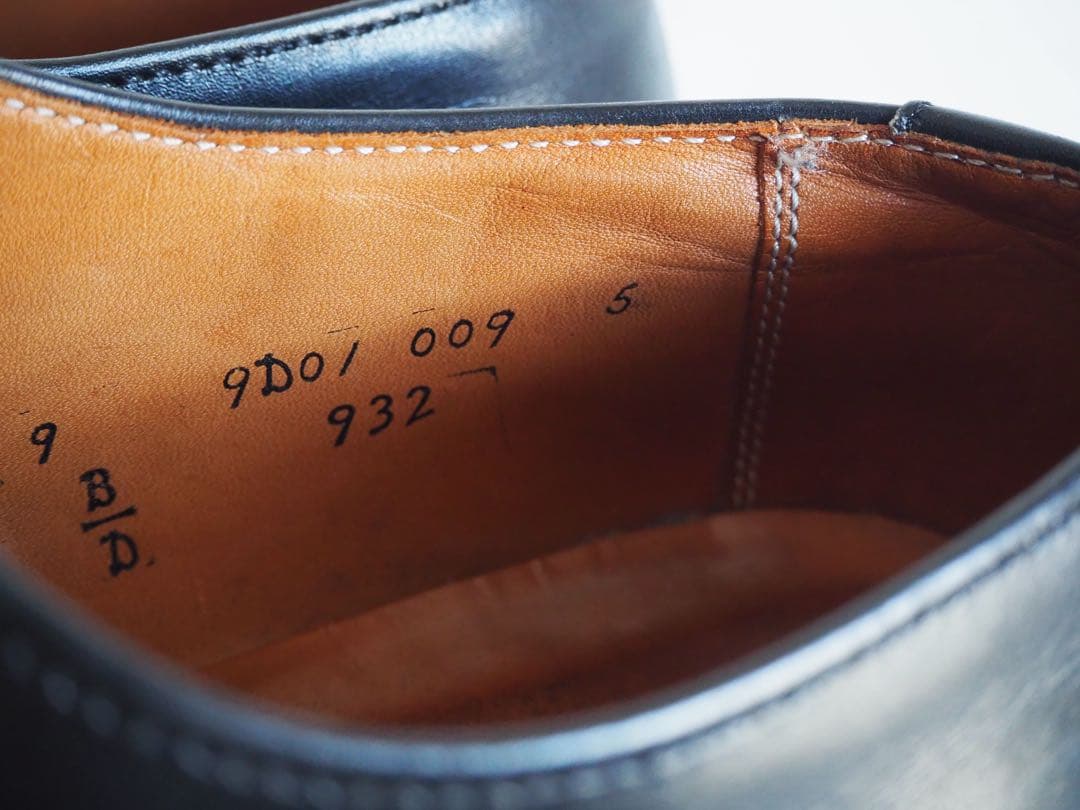 靴 Alden 932 Black Plain Toe Balmoral