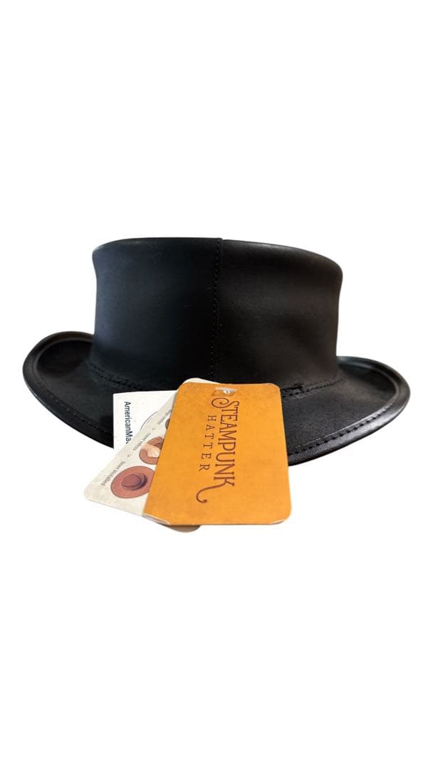 スチームパンク ブラック ハット アメリカ製 レア　希少　コスプレ　レザー