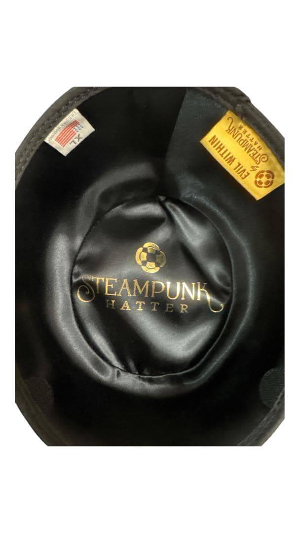 スチームパンク ブラック ハット アメリカ製 レア　希少　コスプレ　レザー