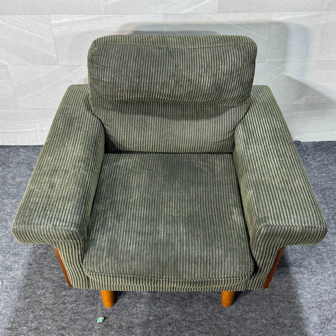 ソファ 幅93cm 1人掛け コーデュロイ ファブリック 木製 d3908