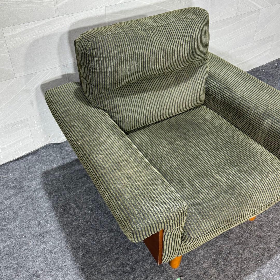 ソファ 幅93cm 1人掛け コーデュロイ ファブリック 木製 d3908