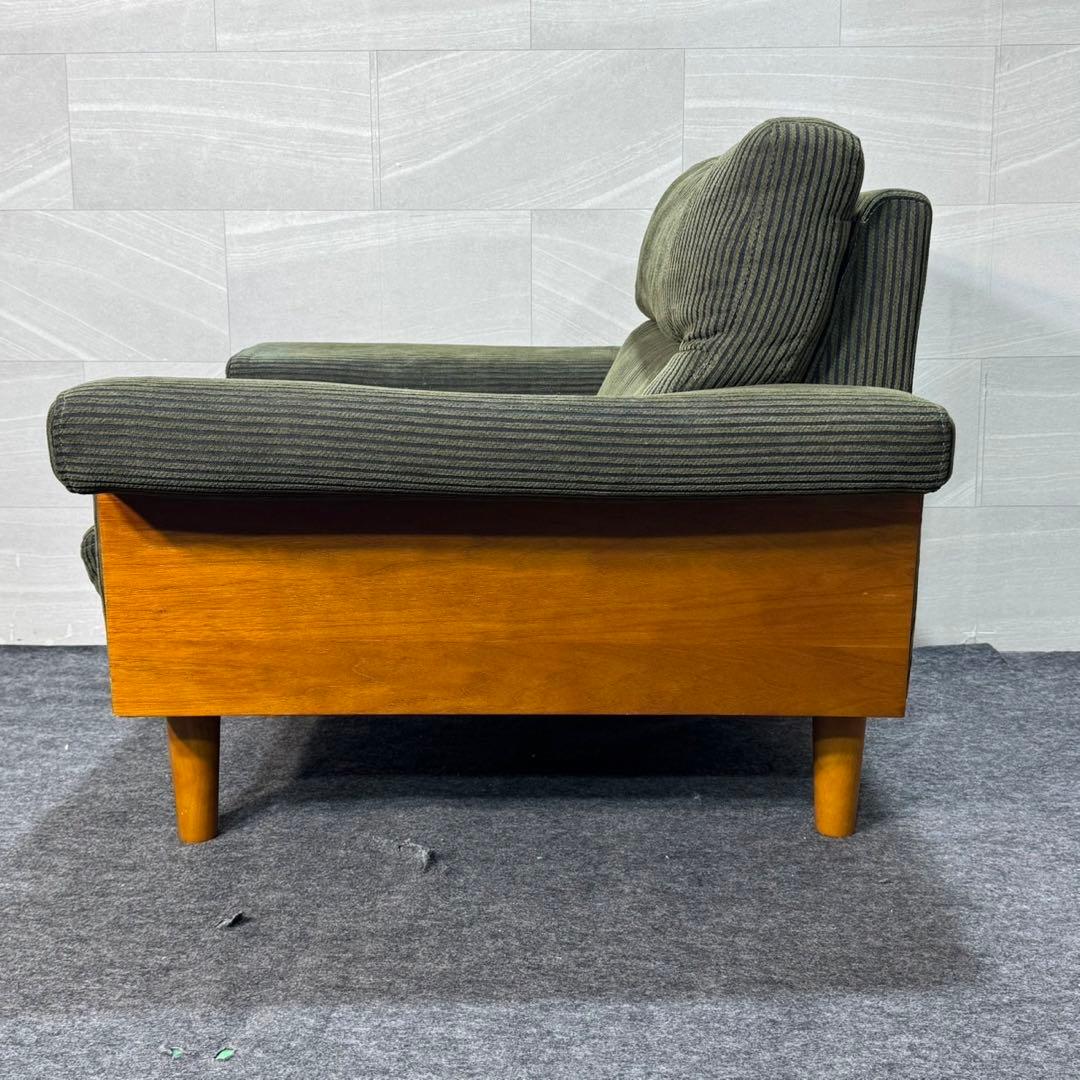 ソファ 幅93cm 1人掛け コーデュロイ ファブリック 木製 d3908