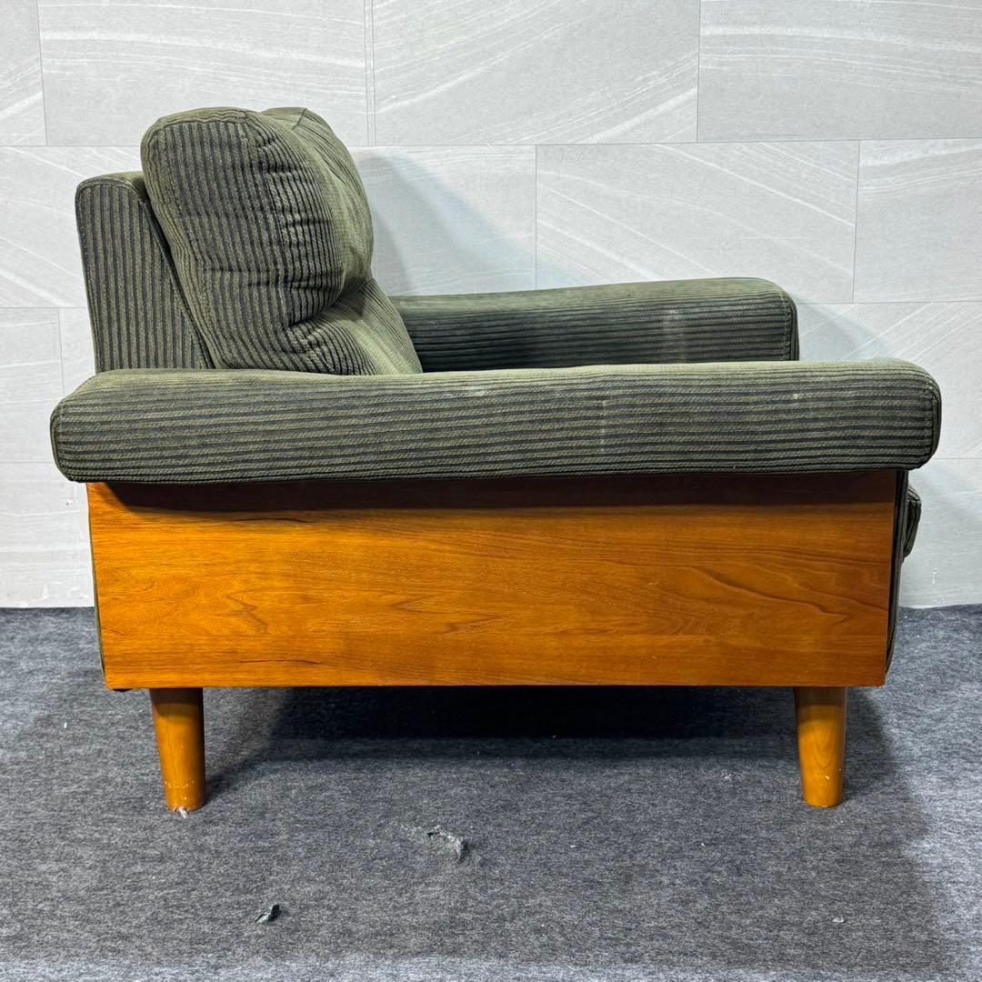 ソファ 幅93cm 1人掛け コーデュロイ ファブリック 木製 d3908