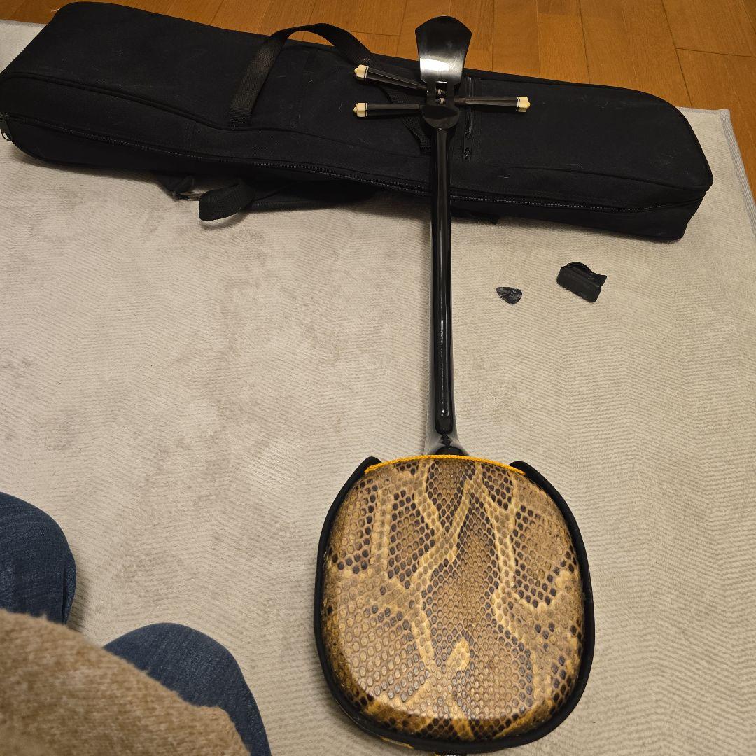 三線本体 ヘビ皮製 ケース付き