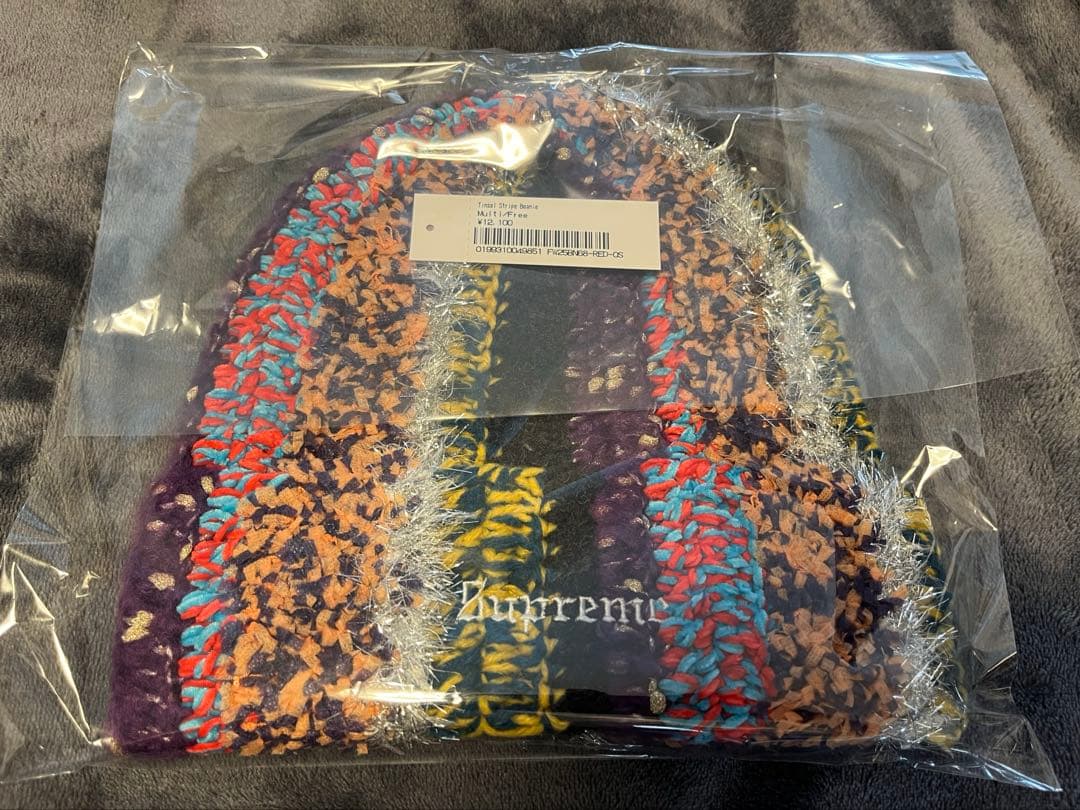 Tinsel Stripe Beanie マルチカラー ニット帽