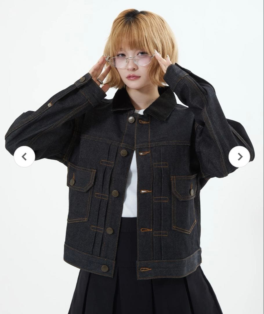 地底人オンライン コーデュロイリジットデニムジャケット