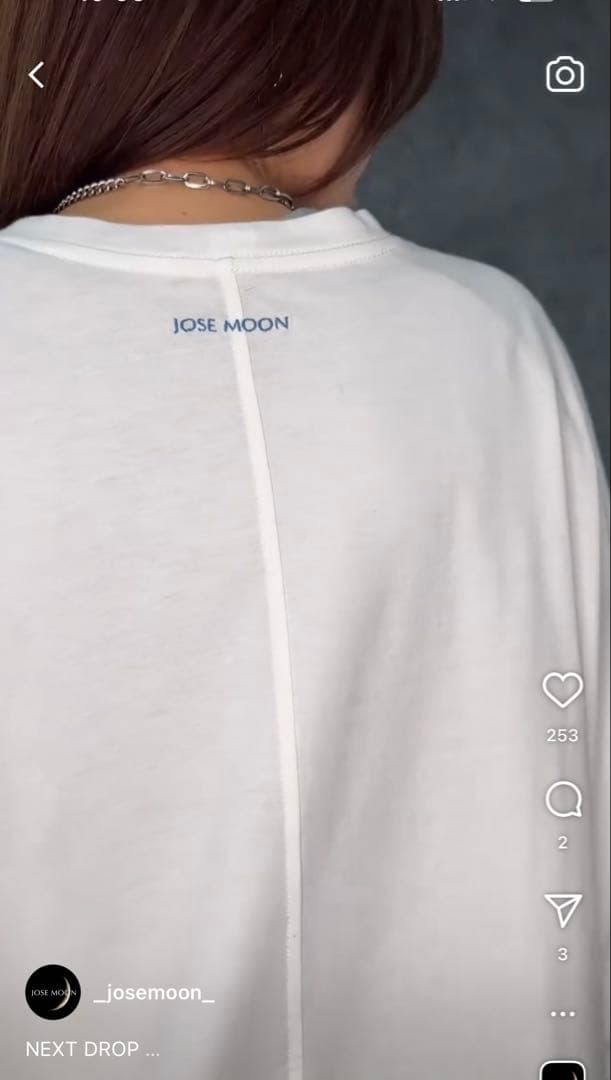 JOSE MOON ロングスリーブオーバーTシャツ ホワイト＆グレー2枚セット